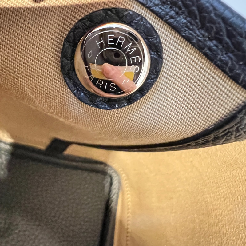 Hermes風衣灰S2帆布拼黑Negonda皮GardenParty-15