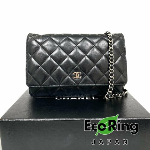△ Chanel 香奈兒 19CM Black Lambskin Silver Tone Metal Wallet On Chain No.17 19CM黑色小羊皮銀色金屬鎖鏈銀包No.17 - 257026848