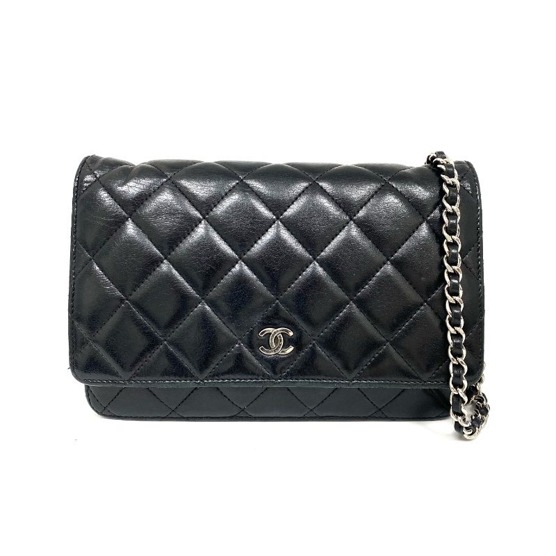 △ Chanel 香奈兒 19CM Black Lambskin Silver Tone Metal Wallet On Chain No.17 19CM黑色小羊皮銀色金屬鎖鏈銀包No.17 - 257026848-1