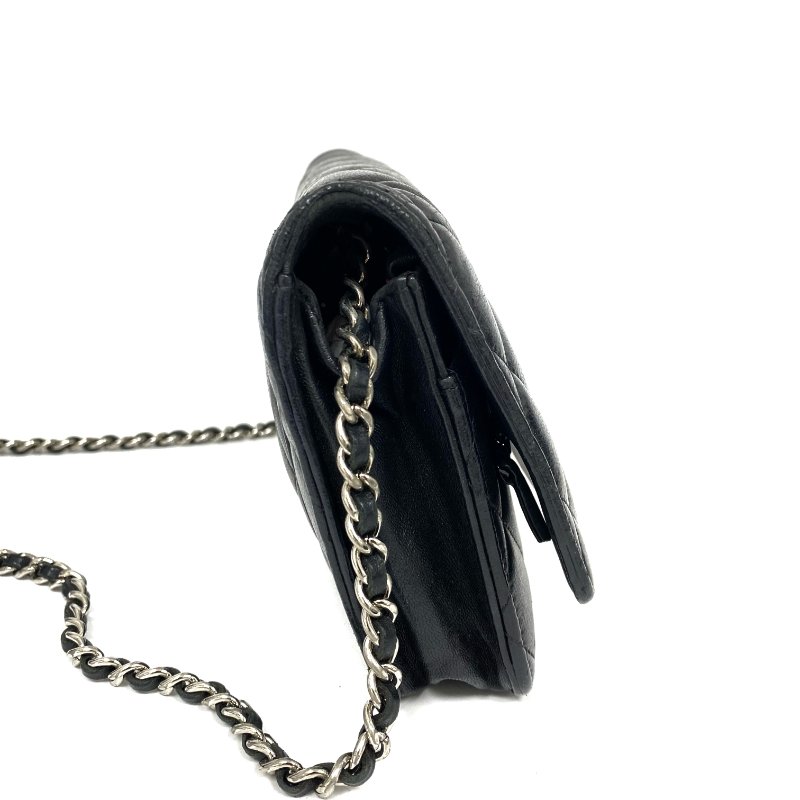 △ Chanel 香奈兒 19CM Black Lambskin Silver Tone Metal Wallet On Chain No.17 19CM黑色小羊皮銀色金屬鎖鏈銀包No.17 - 257026848-4