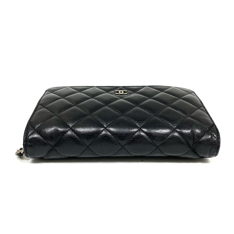 △ Chanel 香奈兒 19CM Black Lambskin Silver Tone Metal Wallet On Chain No.17 19CM黑色小羊皮銀色金屬鎖鏈銀包No.17 - 257026848-6