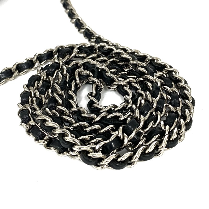 △ Chanel 香奈兒 19CM Black Lambskin Silver Tone Metal Wallet On Chain No.17 19CM黑色小羊皮銀色金屬鎖鏈銀包No.17 - 257026848-7