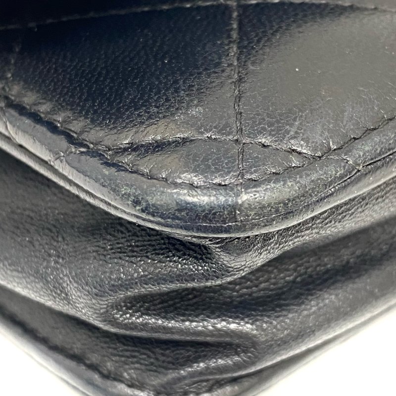 △ Chanel 香奈兒 19CM Black Lambskin Silver Tone Metal Wallet On Chain No.17 19CM黑色小羊皮銀色金屬鎖鏈銀包No.17 - 257026848-8