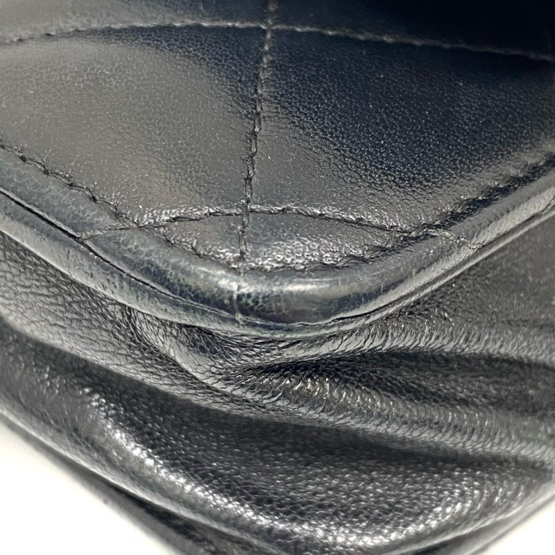 △ Chanel 香奈兒 19CM Black Lambskin Silver Tone Metal Wallet On Chain No.17 19CM黑色小羊皮銀色金屬鎖鏈銀包No.17 - 257026848-9