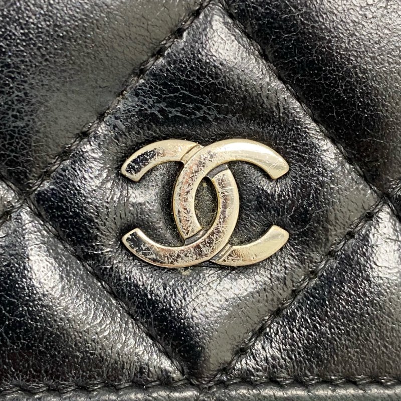 △ Chanel 香奈兒 19CM Black Lambskin Silver Tone Metal Wallet On Chain No.17 19CM黑色小羊皮銀色金屬鎖鏈銀包No.17 - 257026848-12