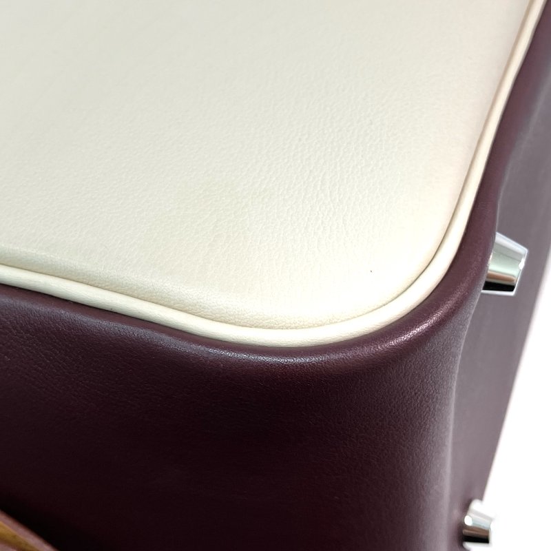 △ Hermes 愛馬仕 Beige, Brown, Blue Swift Calfskin Palladium Plated Metal Plume 32 Hand Bag Stamp [R] 米色, 啡色, 藍色鍍鈀金屬滑面小牛皮手袋[R]刻 - 257026313-8