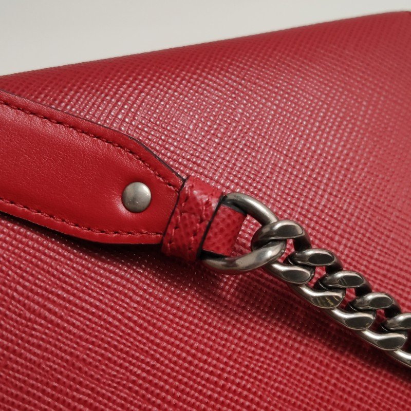 Prada Monochrome牛皮純色字母logo信封式翻蓋斜挎包-11