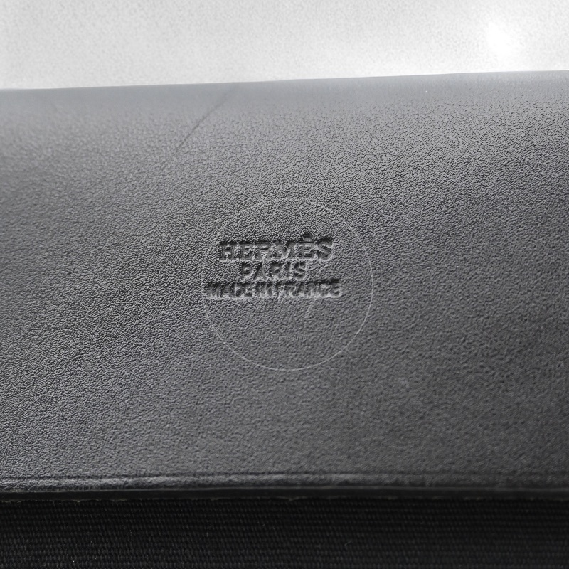 [Pre-owned] Hermes Herbag Cabas GM Black Swift Canvas Stamp Square C-4