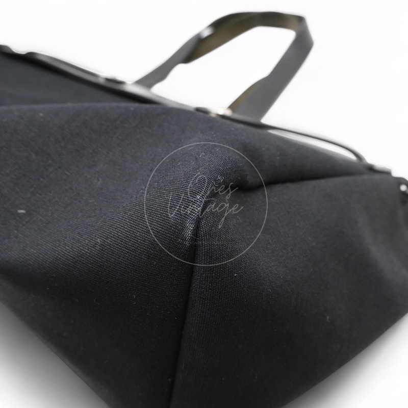 [Pre-owned] Hermes Herbag Cabas GM Black Swift Canvas Stamp Square C-9