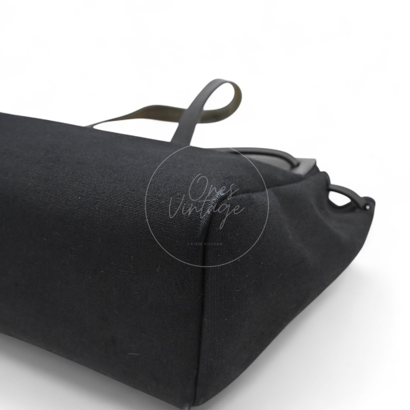 [Pre-owned] Hermes Herbag Cabas GM Black Swift Canvas Stamp Square C-10