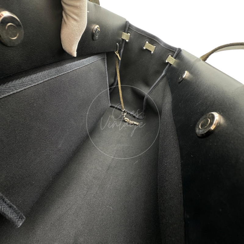 [Pre-owned] Hermes Herbag Cabas GM Black Swift Canvas Stamp Square C-14