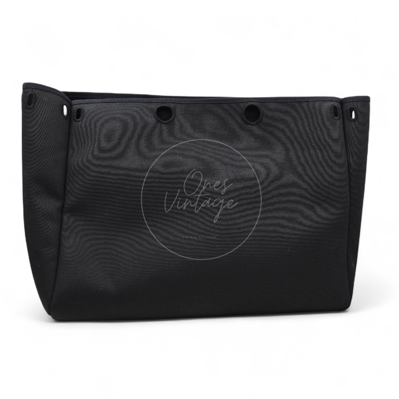 [Pre-owned] Hermes Herbag Cabas GM Black Swift Canvas Stamp Square C-22