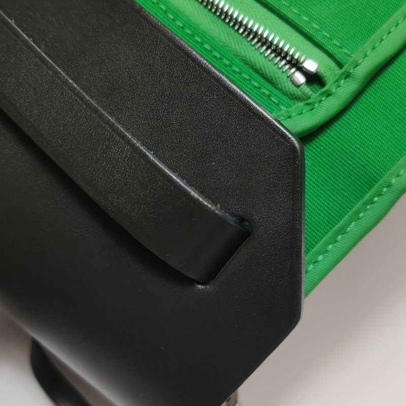 Hermes Herbag31馬鞍釘鎖扣斜挎包單肩包Hunter牛皮帆布銀扣89黑色1K竹子綠D刻-15