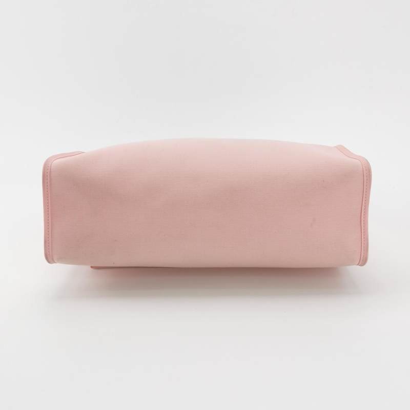 Hermes Herbag31斜挎包單肩包Hunter牛皮帆布銀扣粉色棕色T刻-6