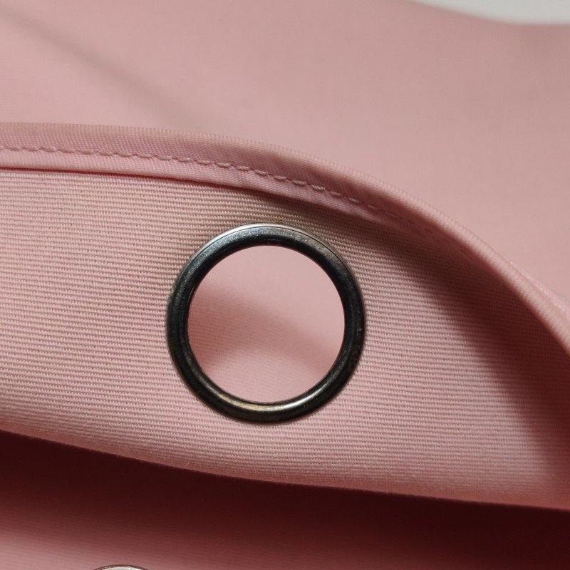 Hermes Herbag31斜挎包單肩包Hunter牛皮帆布銀扣粉色棕色T刻-12