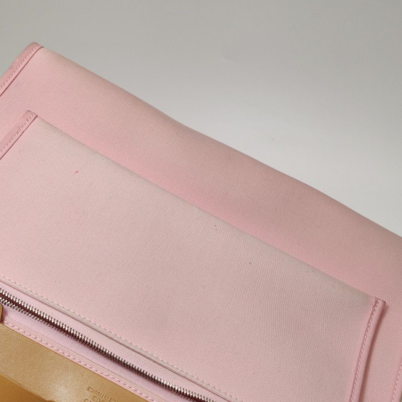 Hermes Herbag31斜挎包單肩包Hunter牛皮帆布銀扣粉色棕色T刻-18