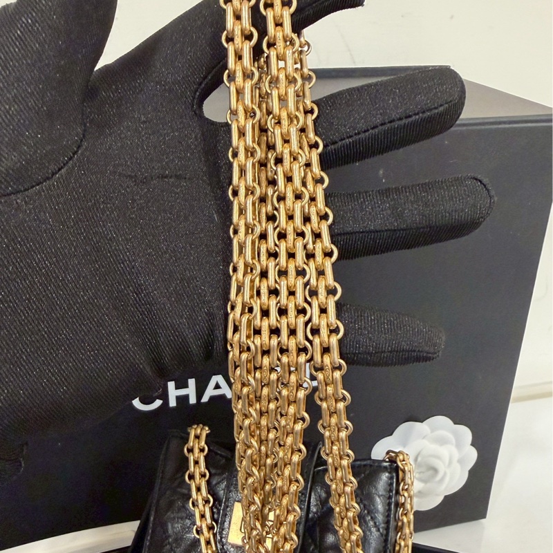 🈶購證99新🆕解放雙手😍Chanel黑金leboy菱格紋手機包斜背包-14