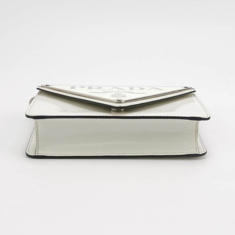 Prada Spazzolato牛皮純色三角徽標斜挎包單肩包-5