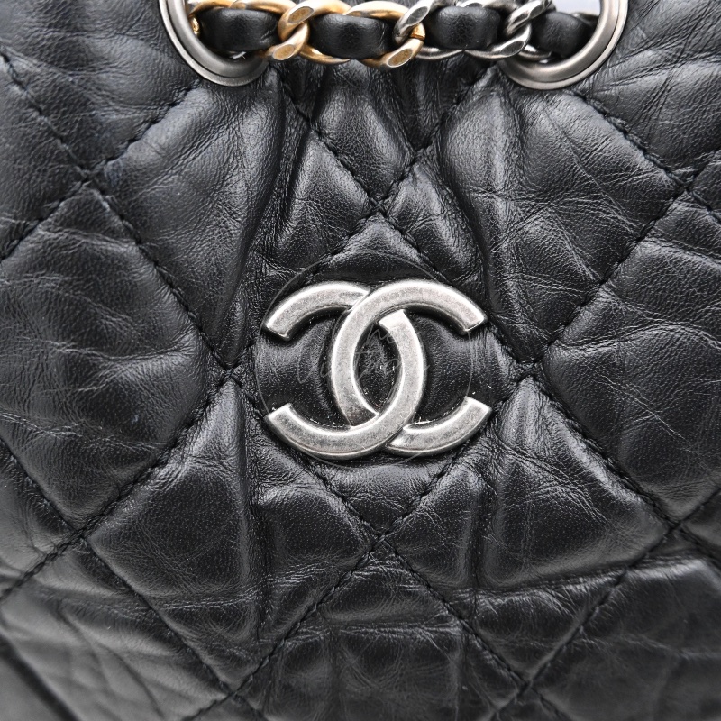 [Pre-owned] Chanel Black Calfskin Gabrielle Chain Backpack-18