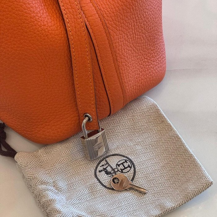 *SHIHNA名牌精品* Hermès Picotin Lock 菜籃子 18 火焰橙 銀釦-2