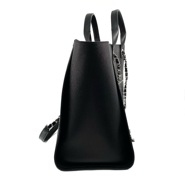 △ Chanel 香奈兒 Black Caviar Skin Silver Tone Metal Deauville GM Chain 2 Way Bag No.25 黑色粒紋小牛皮銀色金屬鎖鏈兩用袋No.25 - 257025931-3