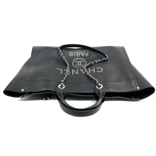 △ Chanel 香奈兒 Black Caviar Skin Silver Tone Metal Deauville GM Chain 2 Way Bag No.25 黑色粒紋小牛皮銀色金屬鎖鏈兩用袋No.25 - 257025931-10