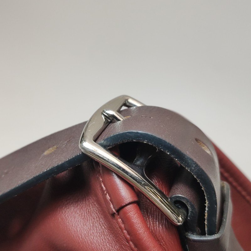 Hermes Barda斜挎包單肩包Swift牛皮銀扣55愛馬仕紅46烏木色-8