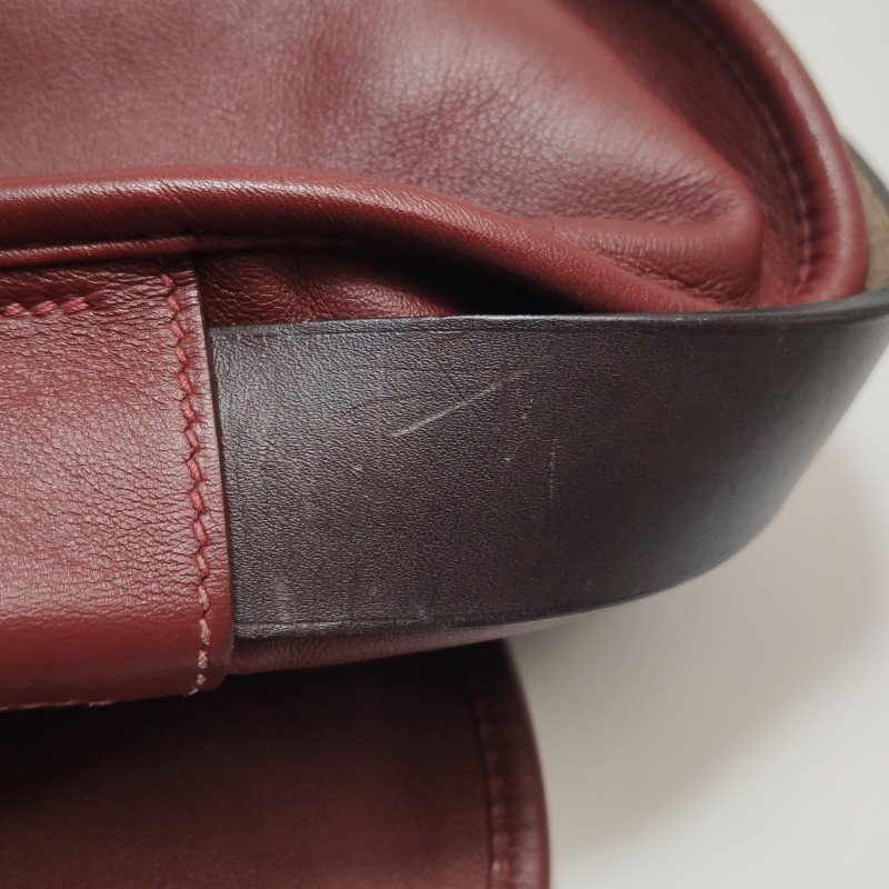 Hermes Barda斜挎包單肩包Swift牛皮銀扣55愛馬仕紅46烏木色-16