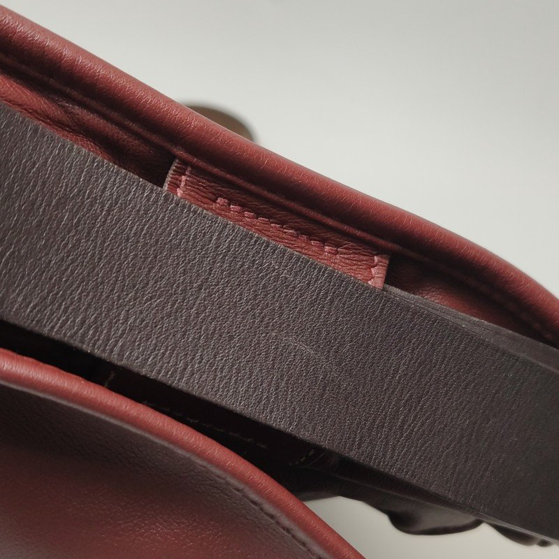 Hermes Barda斜挎包單肩包Swift牛皮銀扣55愛馬仕紅46烏木色-25