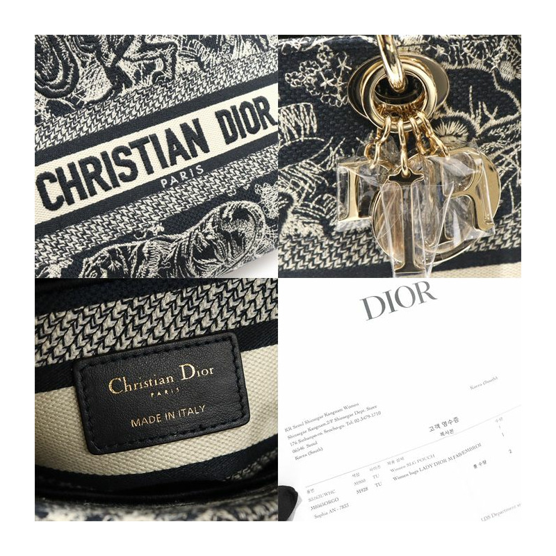 【包稅】DIOR M0565ORGO_M928 藍色 Toile de Jouy 反面刺繡女士 D-LITE 中號 2WAY-6