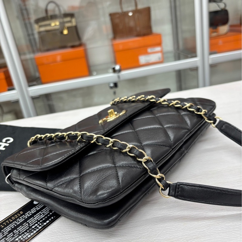 【89🆕】Chanel 黑金羊皮Trendy cc單肩腋下包-5