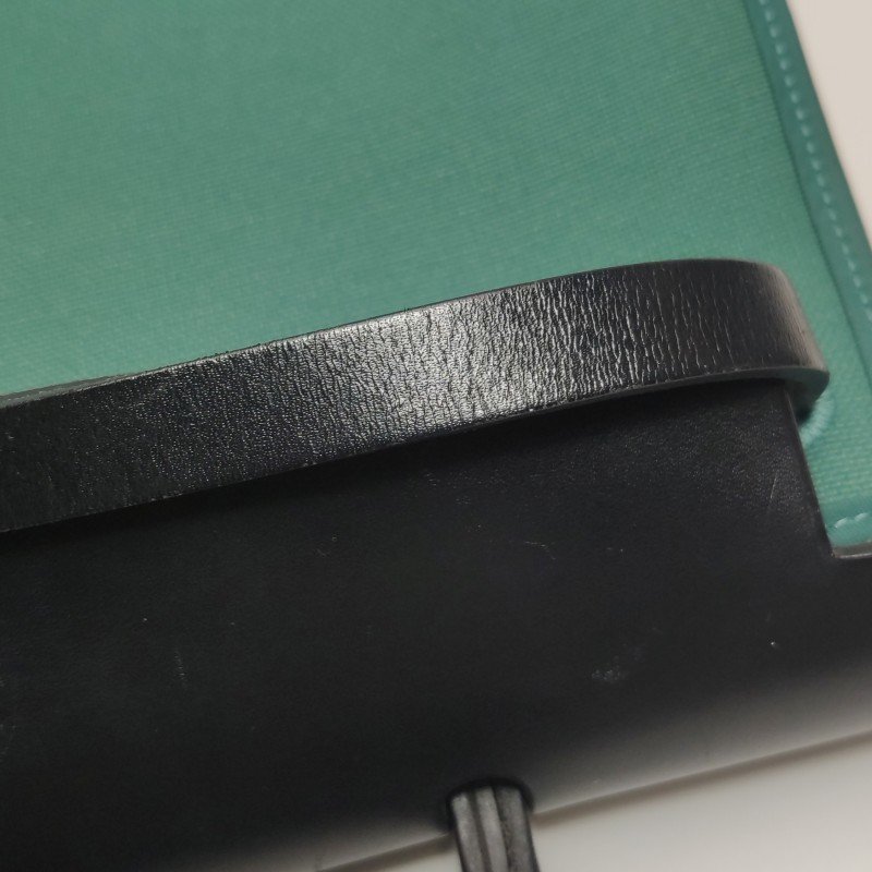 Hermes Herbag31斜挎包單肩包Hunter牛皮帆布銀扣Z6孔雀綠89黑色A刻-20