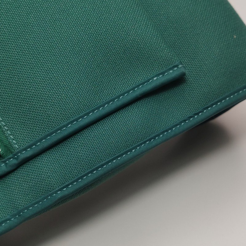 Hermes Herbag31斜挎包單肩包Hunter牛皮帆布銀扣Z6孔雀綠89黑色A刻-21