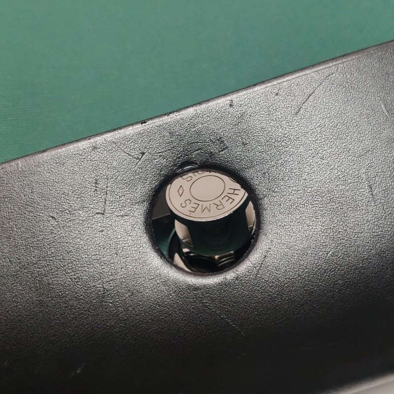 Hermes Herbag31斜挎包單肩包Hunter牛皮帆布銀扣Z6孔雀綠89黑色A刻-25