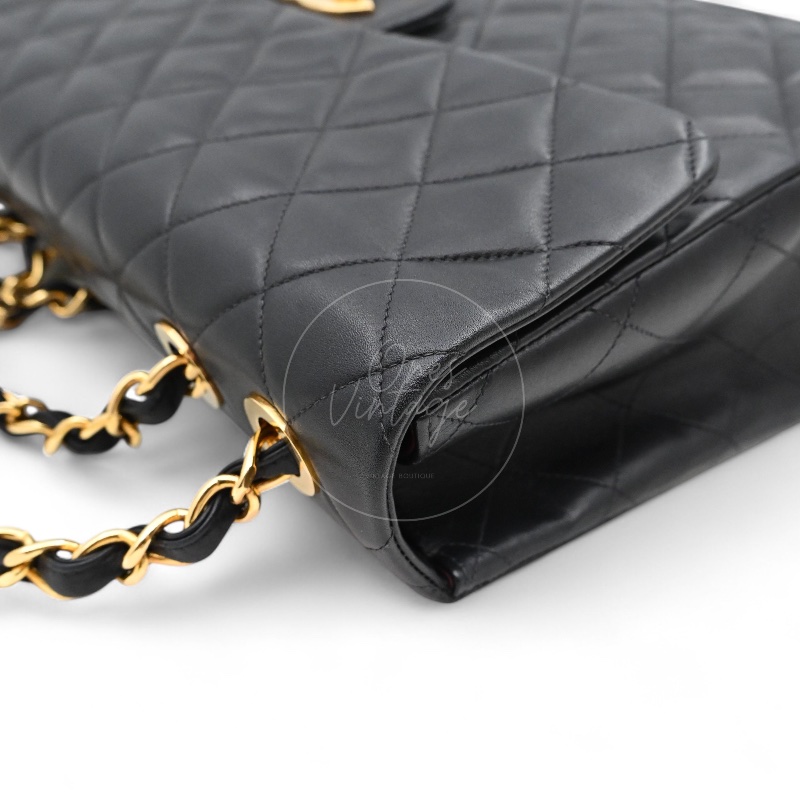 [Pre-owned] Chanel Black Calfskin Maxi Flap Bag-5