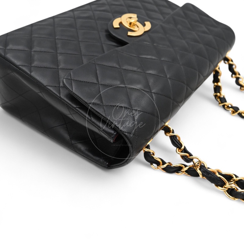 [Pre-owned] Chanel Black Calfskin Maxi Flap Bag-6