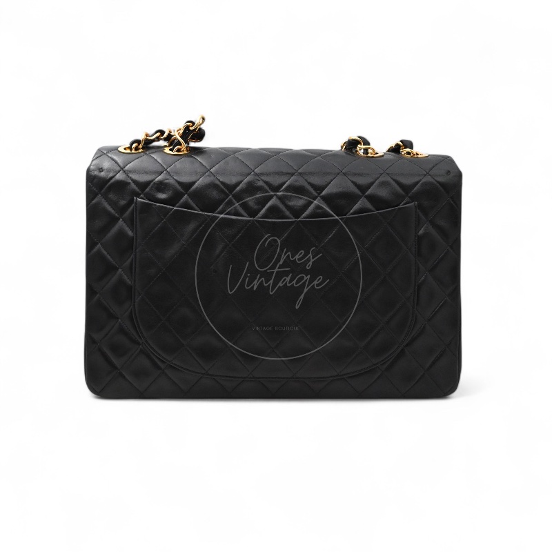 [Pre-owned] Chanel Black Calfskin Maxi Flap Bag-8