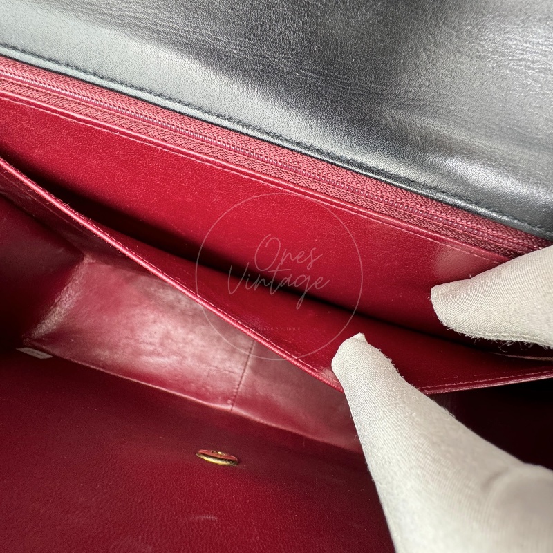 [Pre-owned] Chanel Black Calfskin Maxi Flap Bag-12