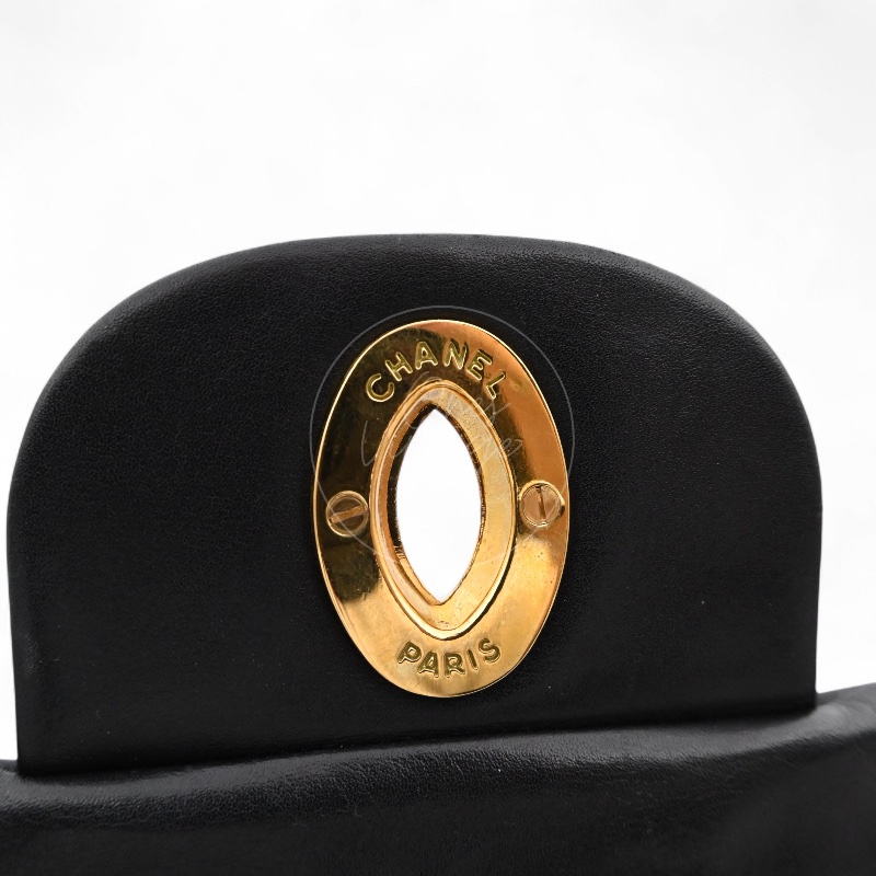 [Pre-owned] Chanel Black Calfskin Maxi Flap Bag-27