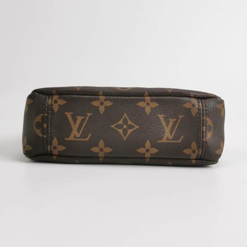 Louis Vuitton(LV)Pallas傳奇包Nano牛皮植鞣革Monogram印花V形拼色斜挎包單肩包-5