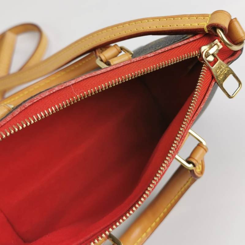 Louis Vuitton(LV)Pallas傳奇包Nano牛皮植鞣革Monogram印花V形拼色斜挎包單肩包-6