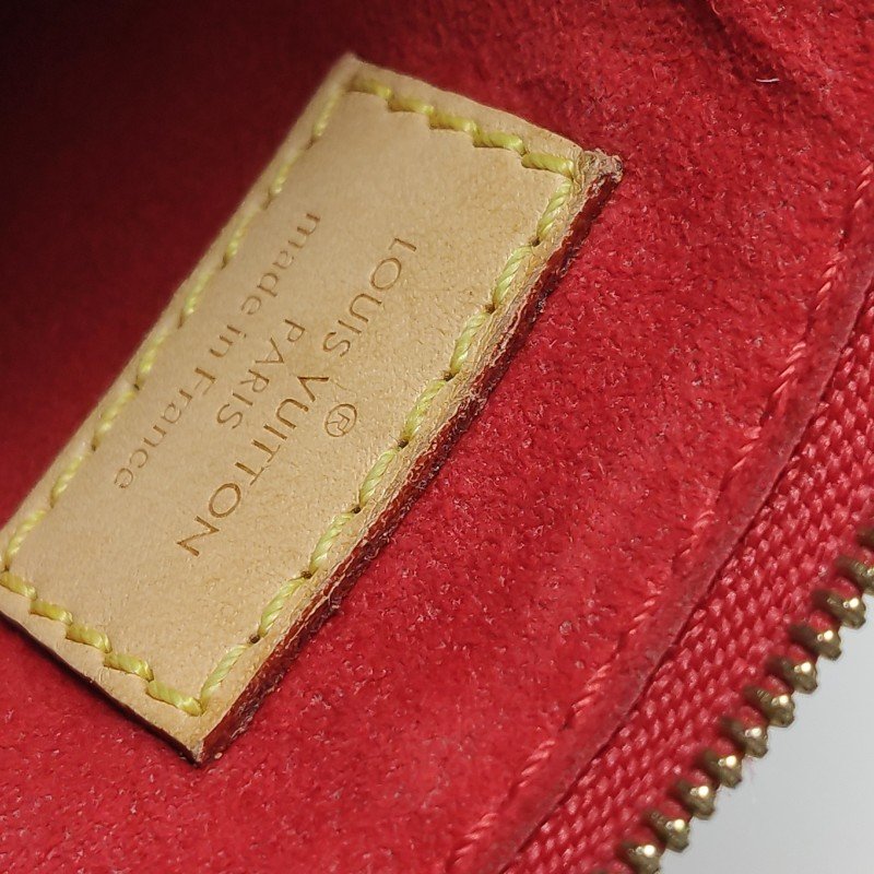 Louis Vuitton(LV)Pallas傳奇包Nano牛皮植鞣革Monogram印花V形拼色斜挎包單肩包-9