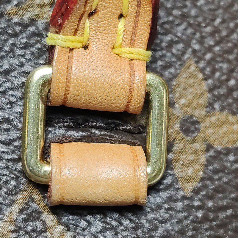 Louis Vuitton(LV)Pallas傳奇包Nano牛皮植鞣革Monogram印花V形拼色斜挎包單肩包-11