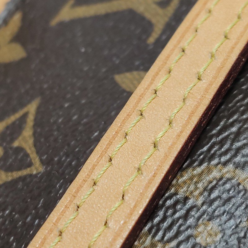 Louis Vuitton(LV)Pallas傳奇包Nano牛皮植鞣革Monogram印花V形拼色斜挎包單肩包-14