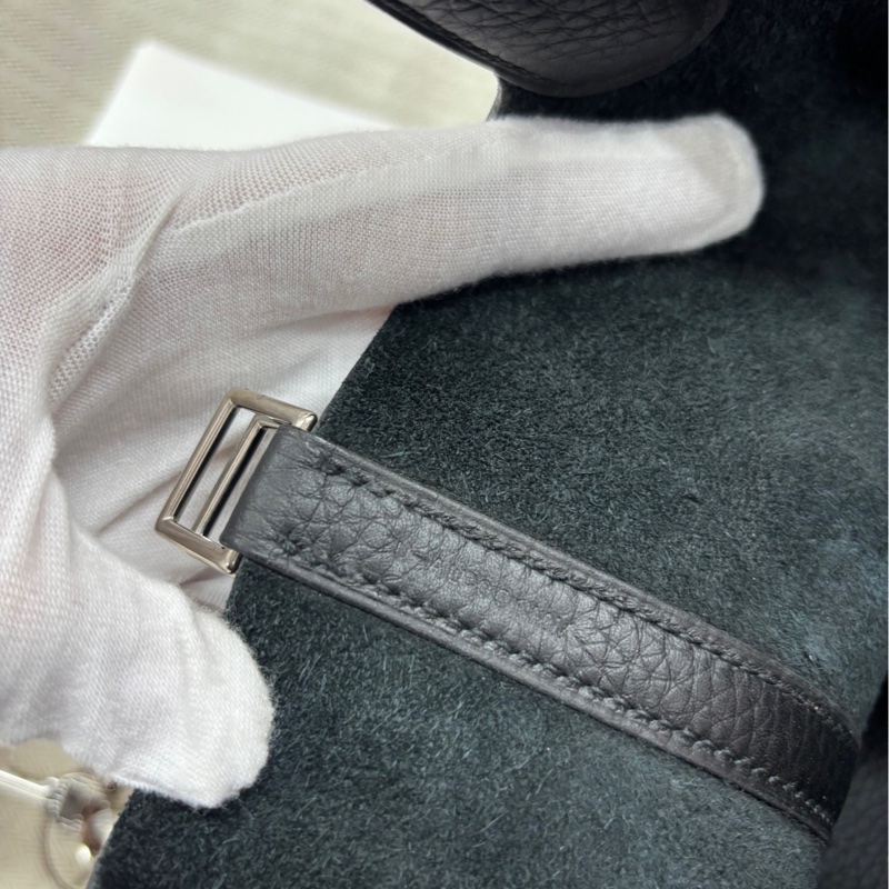【閒置99新】Hermes 黑銀22菜籃子 U刻 tc 手提包-7