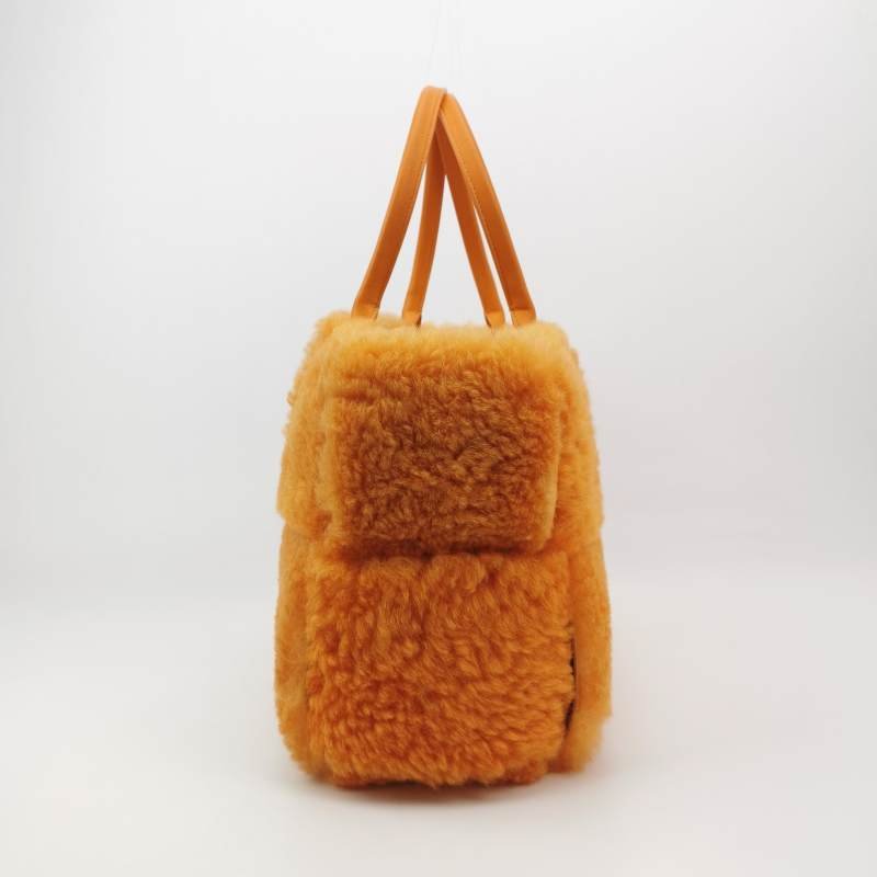 Bottega Veneta Arco中號純色毛絨Intrecciato編織子母包手提包-4