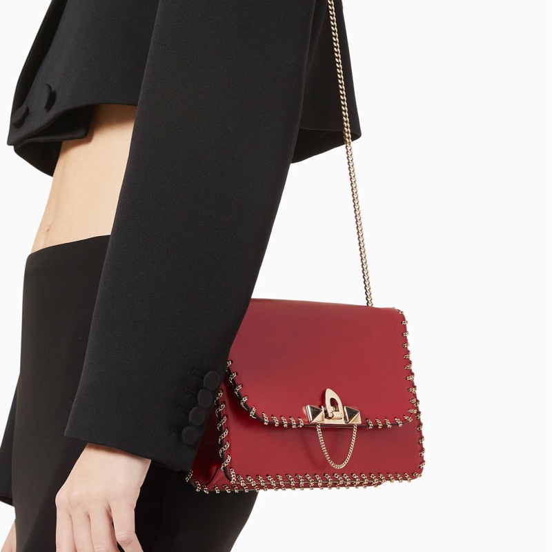 Valentino 范倫鐵諾 Demilune  卯釘 黑色 鍊條包 帶鍊包 斜背包 肩背包 側背包 手提包-5