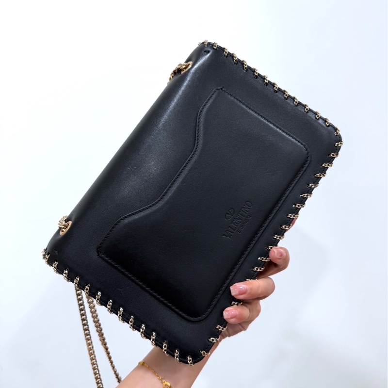 Valentino 范倫鐵諾 Demilune  卯釘 黑色 鍊條包 帶鍊包 斜背包 肩背包 側背包 手提包-10