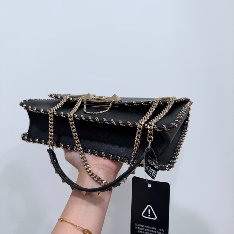 Valentino 范倫鐵諾 Demilune  卯釘 黑色 鍊條包 帶鍊包 斜背包 肩背包 側背包 手提包-15