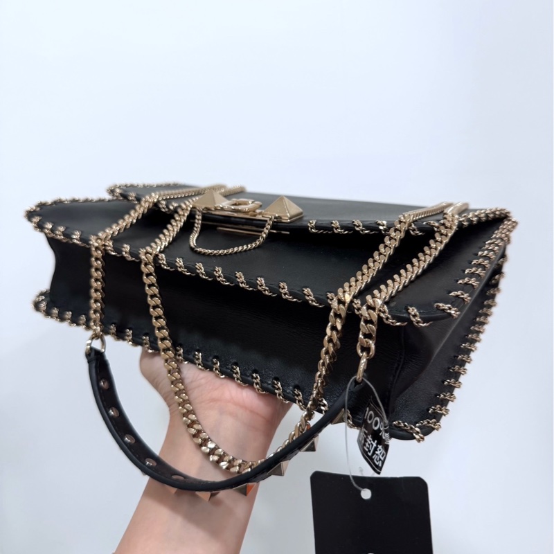 Valentino 范倫鐵諾 Demilune  卯釘 黑色 鍊條包 帶鍊包 斜背包 肩背包 側背包 手提包-17